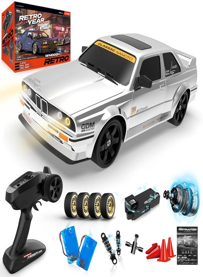 RABJET 1:16 Scale RC Drift Car - 4WD High-Speed 50km/h Remote Control Car with Gyro, LED Lights, ESP & Drift Tires - Full Proportional RC Racing Car for Kids & Adults, Multicolor - Image 4