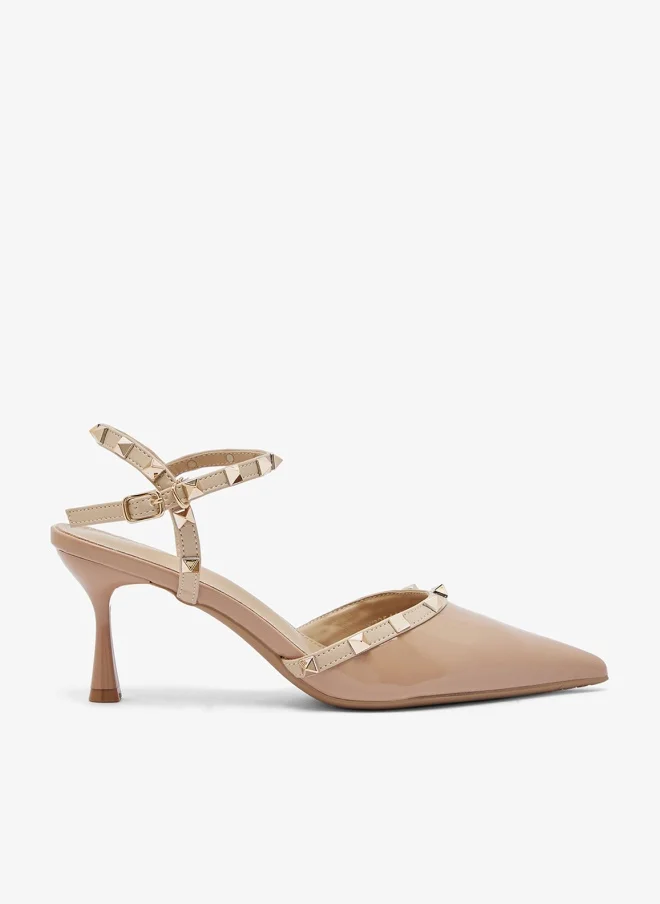 جينجر حذاء بكعب متوسط مزين بمسامير