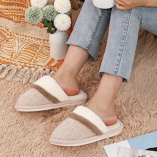 GOEWY Cozy Slippers for Women Indoor and Outdoor Fuzzy House Shoes with Memory Foam Anti-Skid Sole Gifts for Women Mom Ladies - Image 4