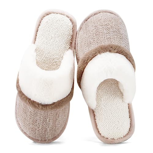 GOEWY Cozy Slippers for Women Indoor and Outdoor Fuzzy House Shoes with Memory Foam Anti-Skid Sole Gifts for Women Mom Ladies - Image 5