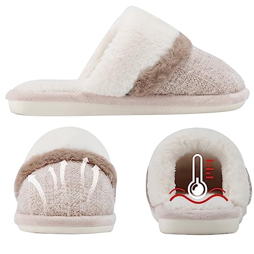 GOEWY Cozy Slippers for Women Indoor and Outdoor Fuzzy House Shoes with Memory Foam Anti-Skid Sole Gifts for Women Mom Ladies - Image 2