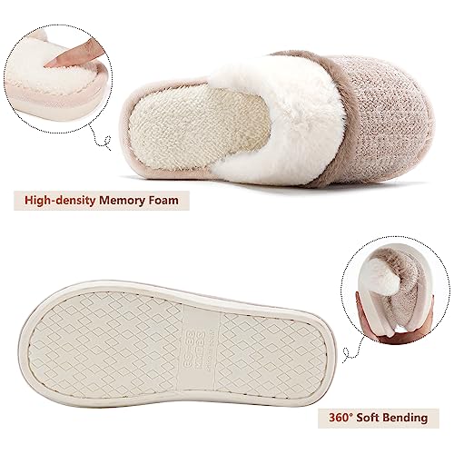 GOEWY Cozy Slippers for Women Indoor and Outdoor Fuzzy House Shoes with Memory Foam Anti-Skid Sole Gifts for Women Mom Ladies - Image 3