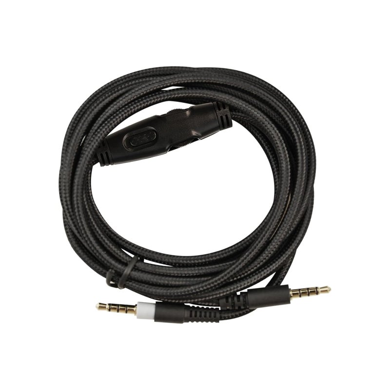 Flylin 2M 3.5mm Replacement Audio Aux Cable, Nylon Braided Stereo Jack Cord Audio Cord Male to Male Cable with Inline Mute and Volume Control (No Mic) - Image 1