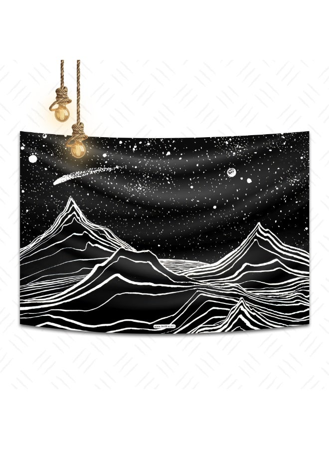 ديزليا سجادة حائط بتصميم خيالي - جبال وسماء ونجوم - مقاس 150*100 سم - مع 4 خطافات لاصقة لسهولة التعليق - TAB/07 - Image 1