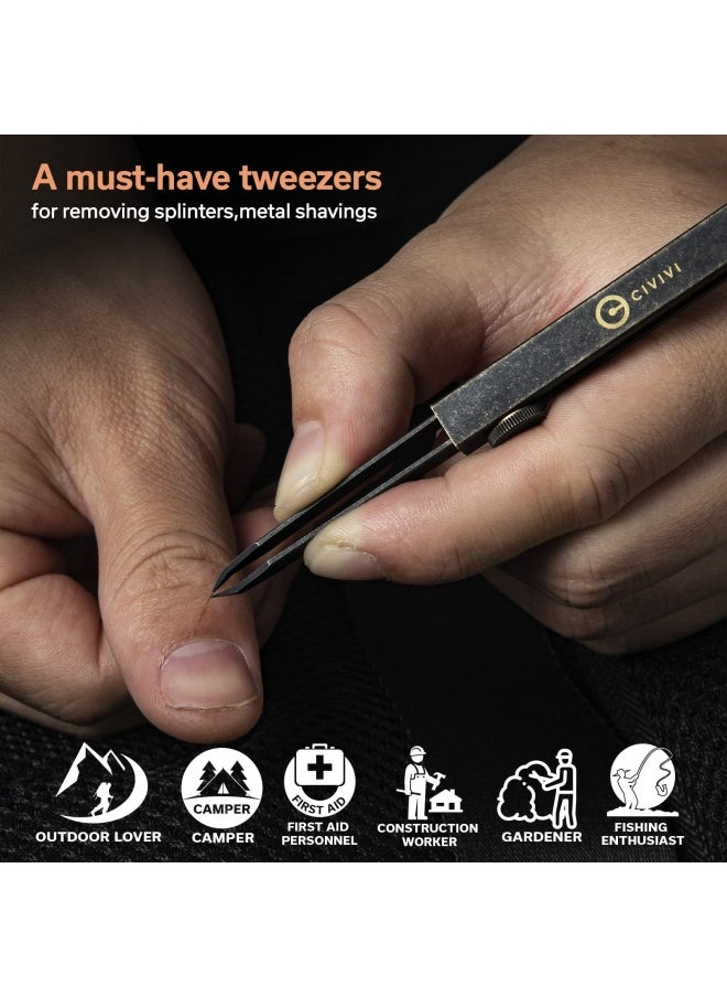 Generic - Civivi Tweezers Precision For Splinters Retractable Tweezers With Leather Sheath For Men Edc Easy Keychain Carry Tac N Tweeze Tweezers Designed By Bob Terzuola C19062B A - Image 1