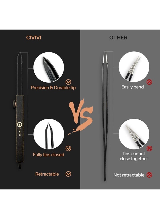 Generic - Civivi Tweezers Precision For Splinters Retractable Tweezers With Leather Sheath For Men Edc Easy Keychain Carry Tac N Tweeze Tweezers Designed By Bob Terzuola C19062B A - Image 1