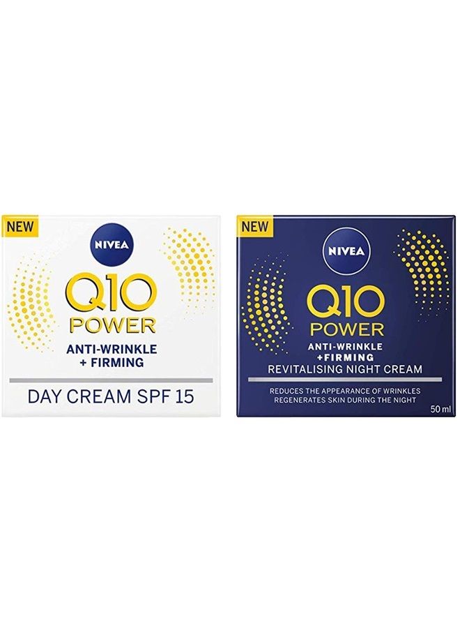 Nivea Q10 SPF 15 Anti-Wrinkle Face Day Cream Plus Face Night Cream, 50 ml