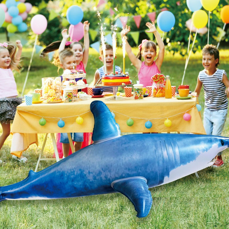 ILEISURELY Extra Large Inflatable Shark Pool Toy,79inch Shark Pool Birthday Party Decorations,Party Favors Supplies Gift for Kids Adults - Image 4