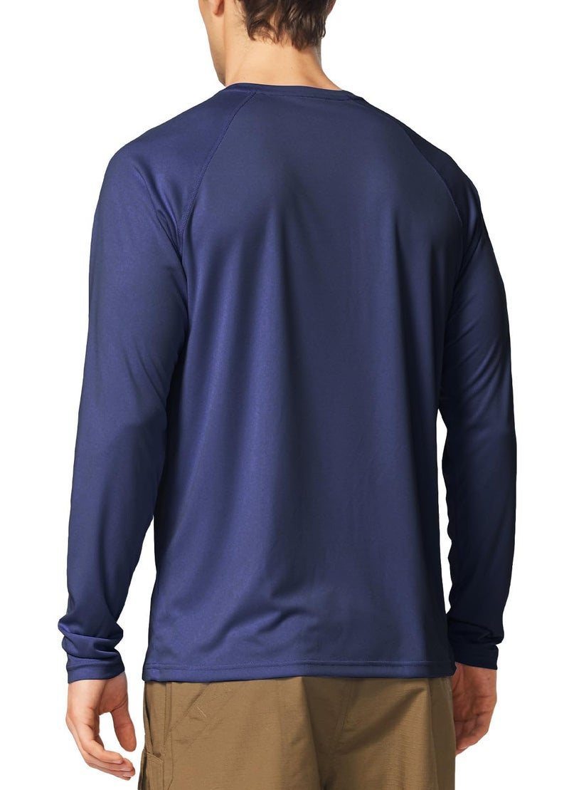 baleaf Men's Long Sleeve Swim Shirts Rash Guard UV Sun Protection SPF T-Shirts UPF 50+ Quick Dry Swimming Fishing Bluish Violet Size L - Image 2
