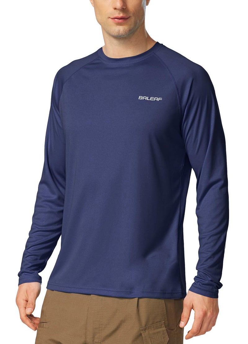 baleaf Men's Long Sleeve Swim Shirts Rash Guard UV Sun Protection SPF T-Shirts UPF 50+ Quick Dry Swimming Fishing Bluish Violet Size L - Image 1
