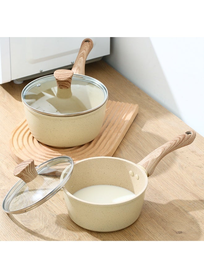 وعاء طبخ صغير غير لاصق بلون حجري مع مقبض بارد، وعاء شوربة متوافق مع الحث، (20 سم) - Image 2