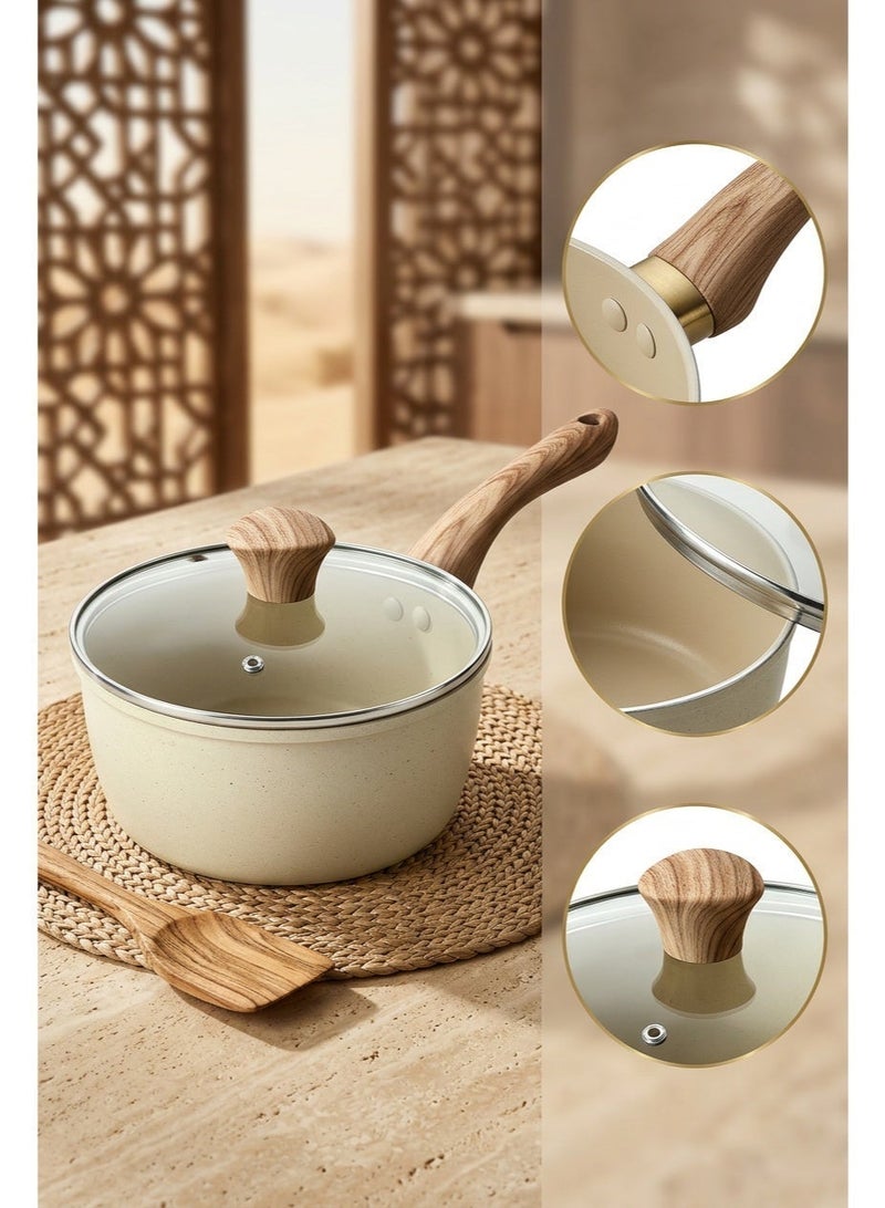 Aluminum Alloy Pot, Non Stick Pots, Cooking Pan - Food-Grade Stainless Steel, Thickened Bottom Anti-Burning, Heat-Resistant Handle, Multi-Purpose for Arabic Coffee, Mint Tea, Milk, Noodles, Easy to Clean & Rust-Resistant, for Middle Eastern Families, Singles, Office Workers, Hotels - Image 5