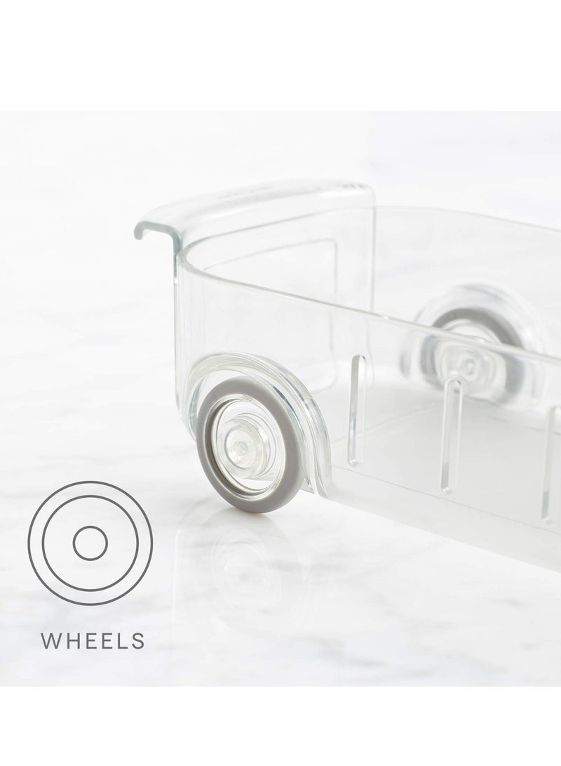 Excefore حامل ثلاجة رول آوت - أقصى استفادة من مساحة ثلاجتك - علب تنظيم متعددة الاستخدامات بعرض 4 بوصات للمطبخ والثلاجة والخزانة والمخزن وتحت الحوض خالية من BPA - Image 3