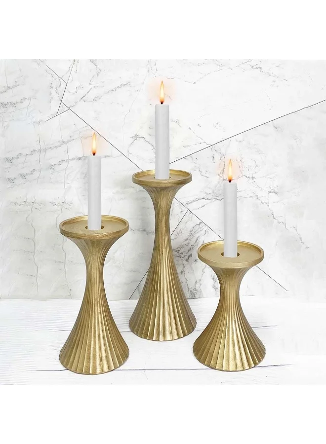 DANUBE HOME EC-Nomad Candle Holder Set/3 Gold 9.5X14,9X18,10.5X23Cm