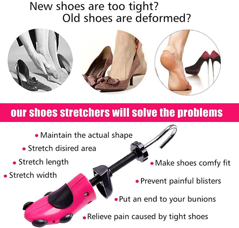 CHERAINTI Shoe Stretcher Women - Shoe Trees for Expander Widener, Adjustable Stretch Length and Width for Wide Feet - Image 2
