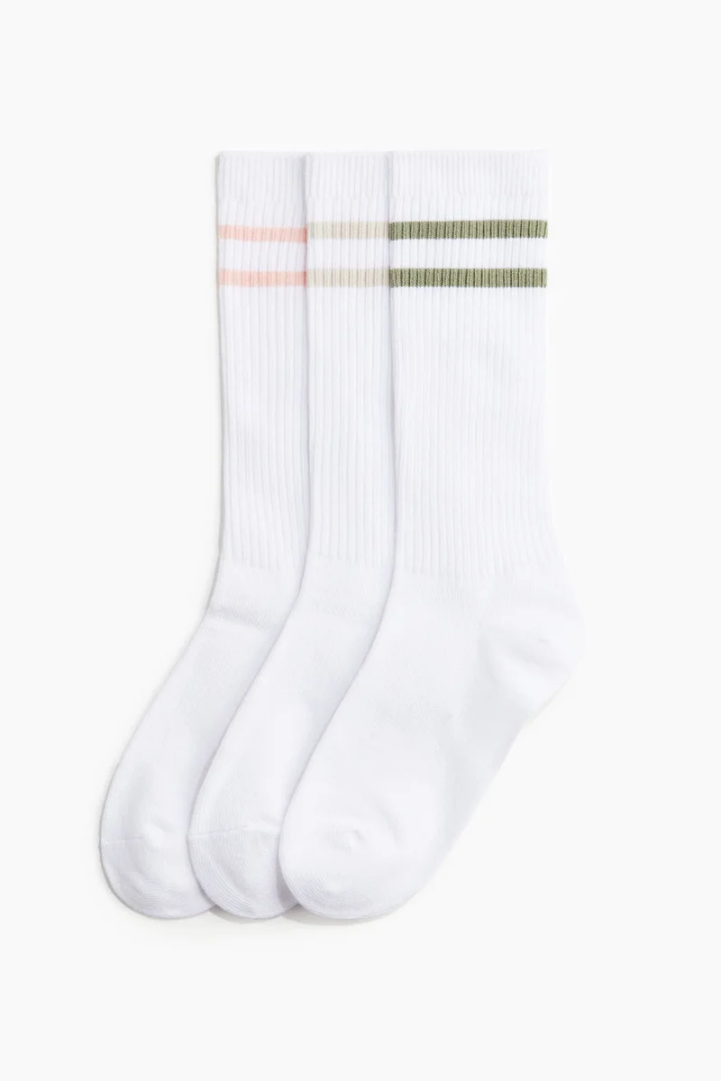 H&M 3-pack Knee-high sports socks