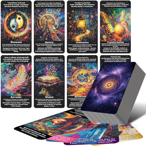 sishui Law of Attraction Oracle Cards BeginnerFriendly Tarot Cards Deck for Daily Guidance Energy Alignment Soul Growth 78 Modern Tarot Cards - Image 1