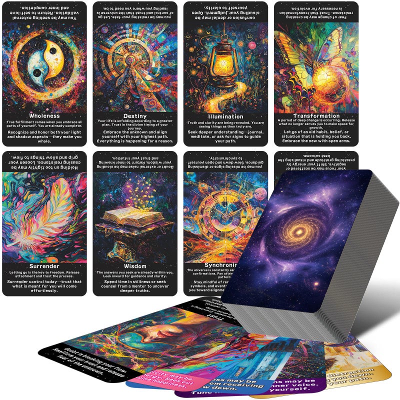 sishui Law of Attraction Oracle Cards BeginnerFriendly Tarot Cards Deck for Daily Guidance Energy Alignment Soul Growth 78 Modern Tarot Cards - Image 2