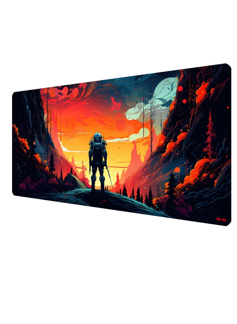 Generic - Alien Planet Gaming Mouse Pad , Large Extended Keyboard and Mouse Mat for PC , Non Slip Desk Mat | 700× 300×2 mm - Image 1