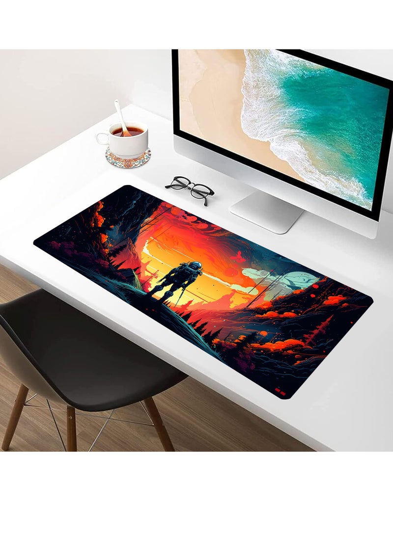 Generic - Alien Planet Gaming Mouse Pad , Large Extended Keyboard and Mouse Mat for PC , Non Slip Desk Mat | 700× 300×2 mm - Image 1