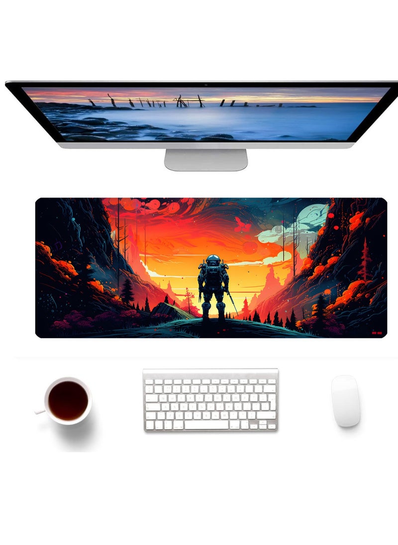 Generic - Alien Planet Gaming Mouse Pad , Large Extended Keyboard and Mouse Mat for PC , Non Slip Desk Mat | 700× 300×2 mm - Image 1