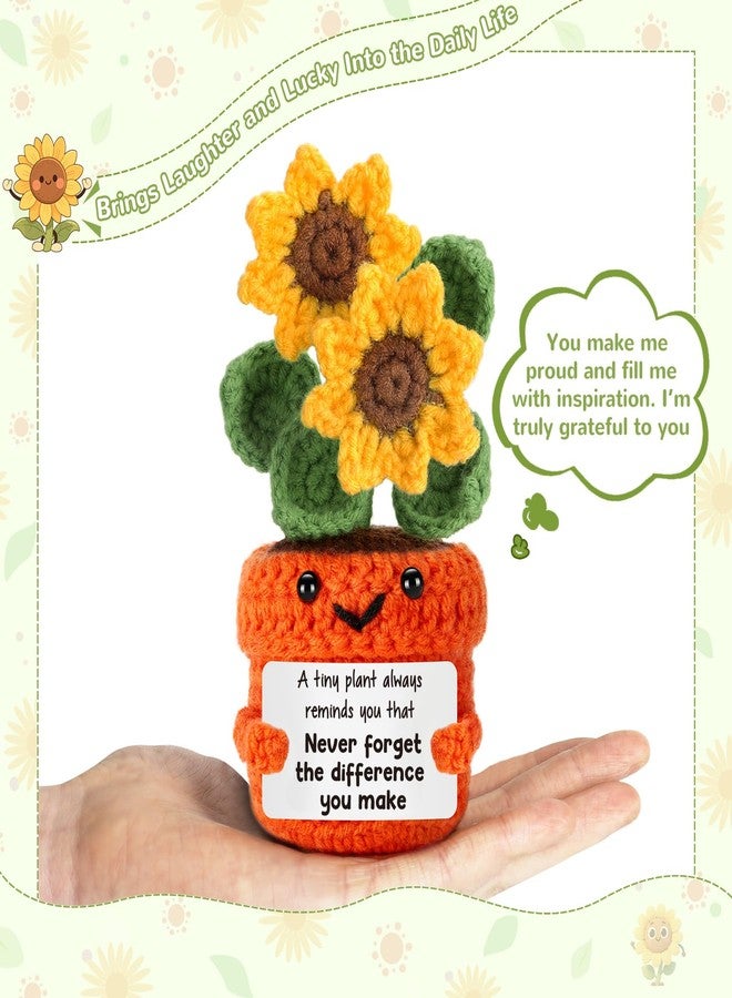 LuoHere Coworker Employee Appreciation Gifts for Women Lady Boss Day Gifts for Her Retirement Leaving Going Away Difference Maker Nurse Thank You Mentor Teacher Coach Christmas Birthday Crochet Sunflower Gift - Image 3