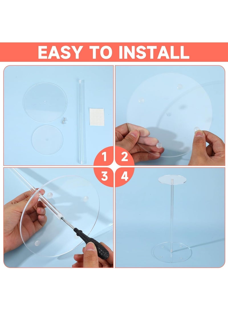 سلاسة طقم SLASA من 4 حوامل قبعات أكريليك – بارتفاع 11.8 إنش وقاعدة سميكة لعرض القبعات، الخوذ، الشعر المستعار والمجوهرات – يشمل 16 وسادة مانعة للانزلا - Image 2