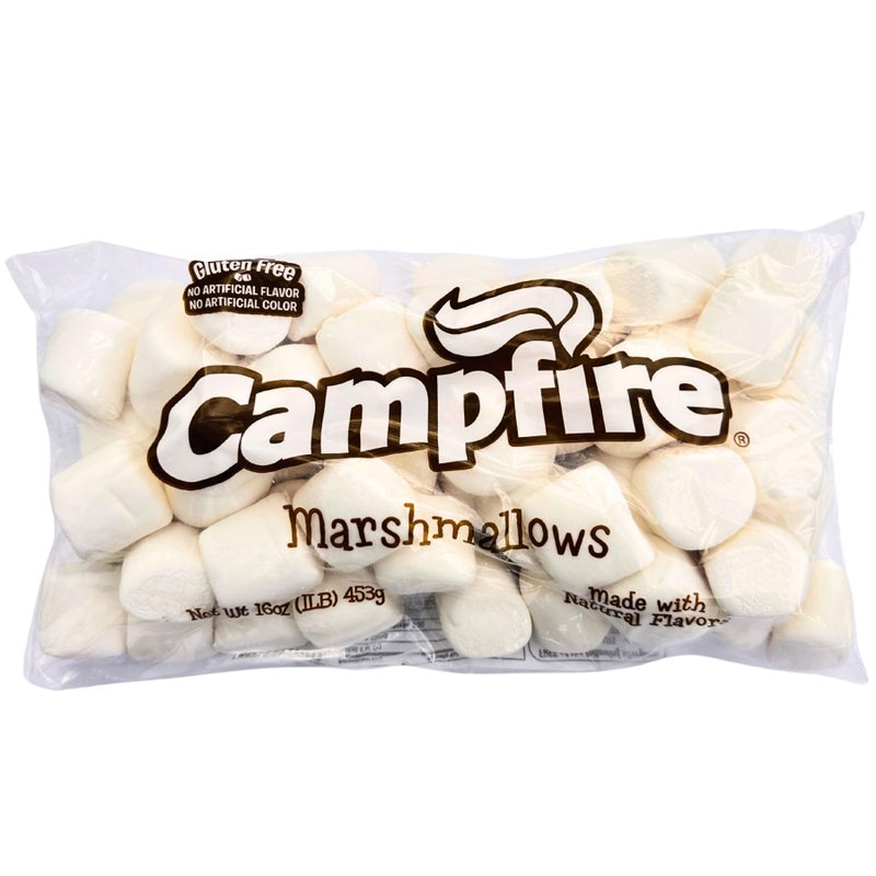 1 lb Large White Marshmallows - Made with Natural Vanilla, No Artificial Flavors - Perfect for S’mores, Baking & Hot Chocolate - Image 1