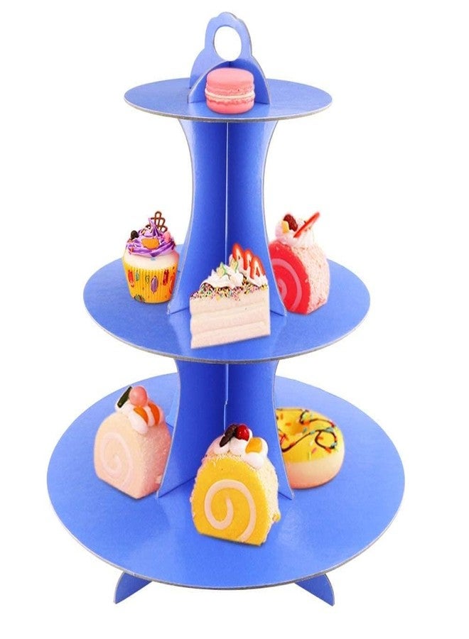 Faxco 3 Pack Cupcake Stand, 3-Tier Colorful Round Cardboard Cup Cake Tower Dessert Holder Stand, Reusable Pastry Serving Platter Food Display, Birthday Wedding Special Event Decoration - Image 3