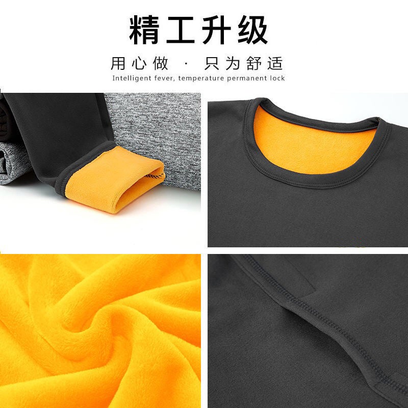2020 New Style Underwear Men'S And Women'S Fleece-Lined Thickened Thermal Underwear Set Autumn Clothes And Pants Large Size Couple'S Casual Pajamas - Image 4