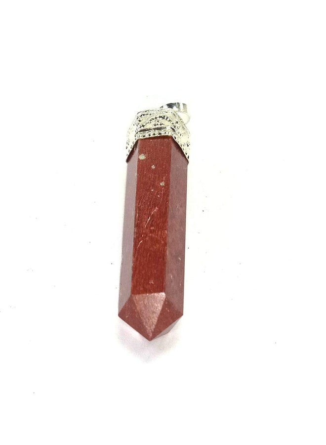 CA AGATE Red Jaspe Pencil Point Pendant Crystal - Image 1