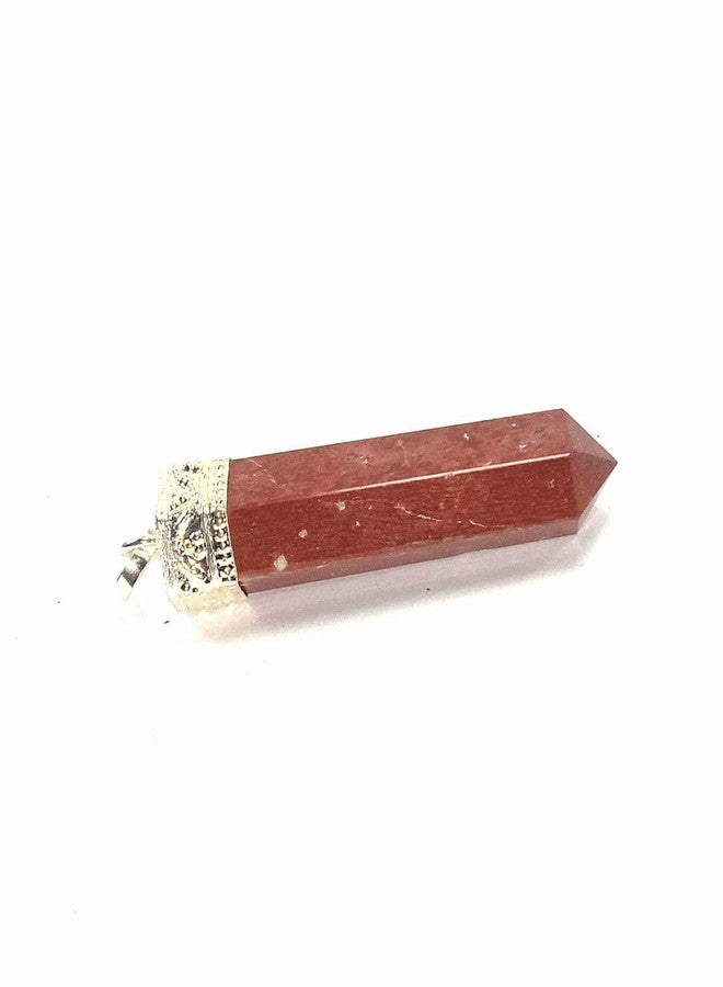 CA AGATE Red Jaspe Pencil Point Pendant Crystal - Image 3