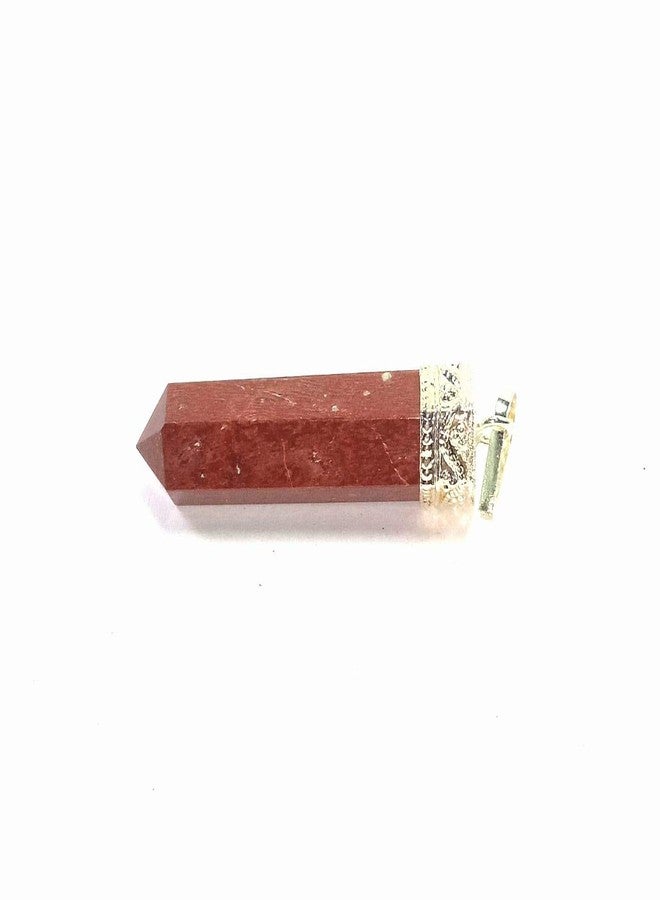CA AGATE Red Jaspe Pencil Point Pendant Crystal - Image 2