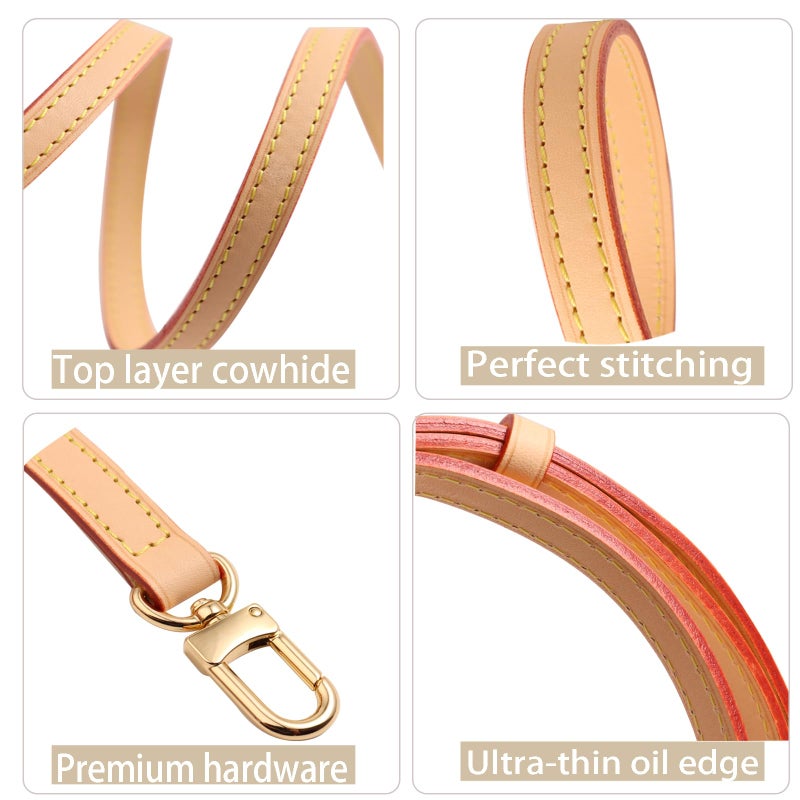 COLSEEY Genuine Vachetta Leather Crossbody strap Genuine leather Adjustable Replacement Strap for Shoulder Bag Handbag Purse(0.59 Inch Width Adjustalbe) - Image 3