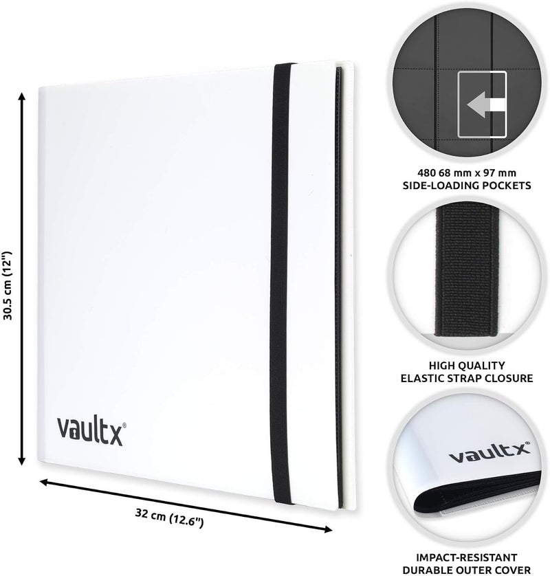 Vault X 12 Pocket Trading Card Strap Binder - Holds 480 Cards, White - Image 2
