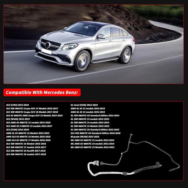 Radiator Hose 2012-2019 Compatible with Mercedes Benz GLE500 GLE63 AMG LG63 GL450 GL500 GLS550 MLAMG63 4MATIC Peat# 1665001091 2782000900 - Image 4
