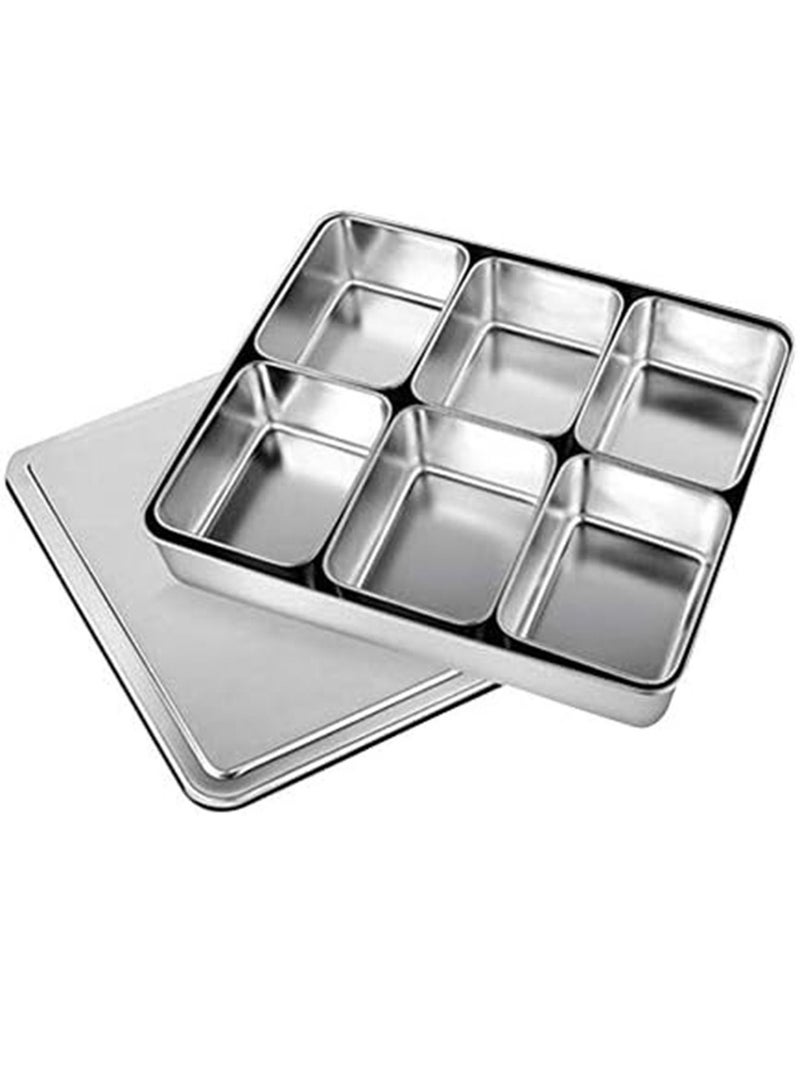 6-Grid Stainless Steel Seasoning Box Condiment Storage Containers Spice Jar Kitchen Utensils  - Image 5