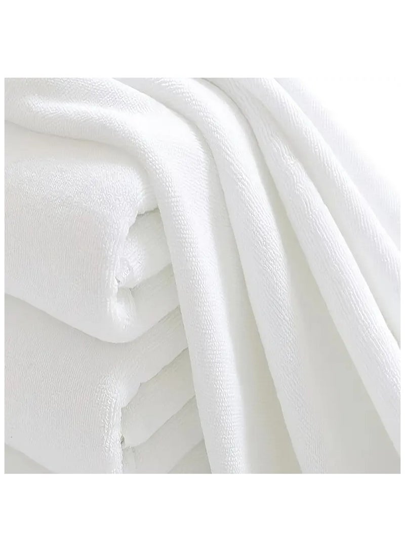 فابينني منشفة شاطئ كبيرة الحجم من قطعتين، 100×200 سم، مصنوعة من الألياف الدقيقة، منشفة حمام كبيرة جدًا، منشفة حمام سباحة، منشفة يوجا، منشفة سبا، ناعمة وعالية الامتصاص وسريعة الجفاف، لون رمادي/أبيض - Image 2