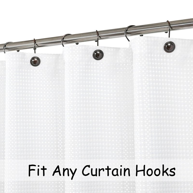 Central Park Grey Ombre Waffle Weave Shower Curtain Water Resistant Decorative Gradient Print Bathroom Spa Hotel Fabric Shower Curtain Liner with 12 Grommets(Cream White/Gray, 70"x72") - Image 2