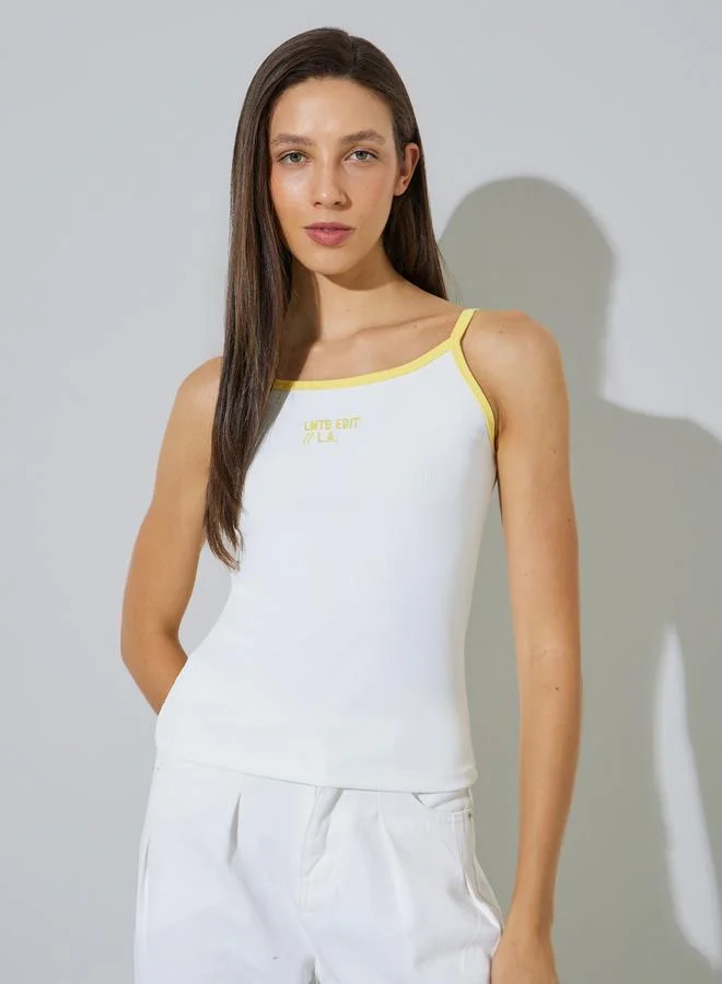 Styli Yellow Pack of 2 - Striped Relaxed Shirt and Tank Set for Women | Best Price UAE
