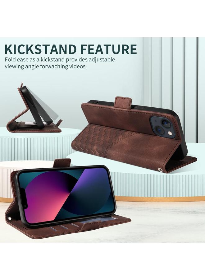 إيروريكس جراب هاتف OPPO Reno13 Global من الجلد المنقوش على شكل معين مرصع بالنجوم - Image 4