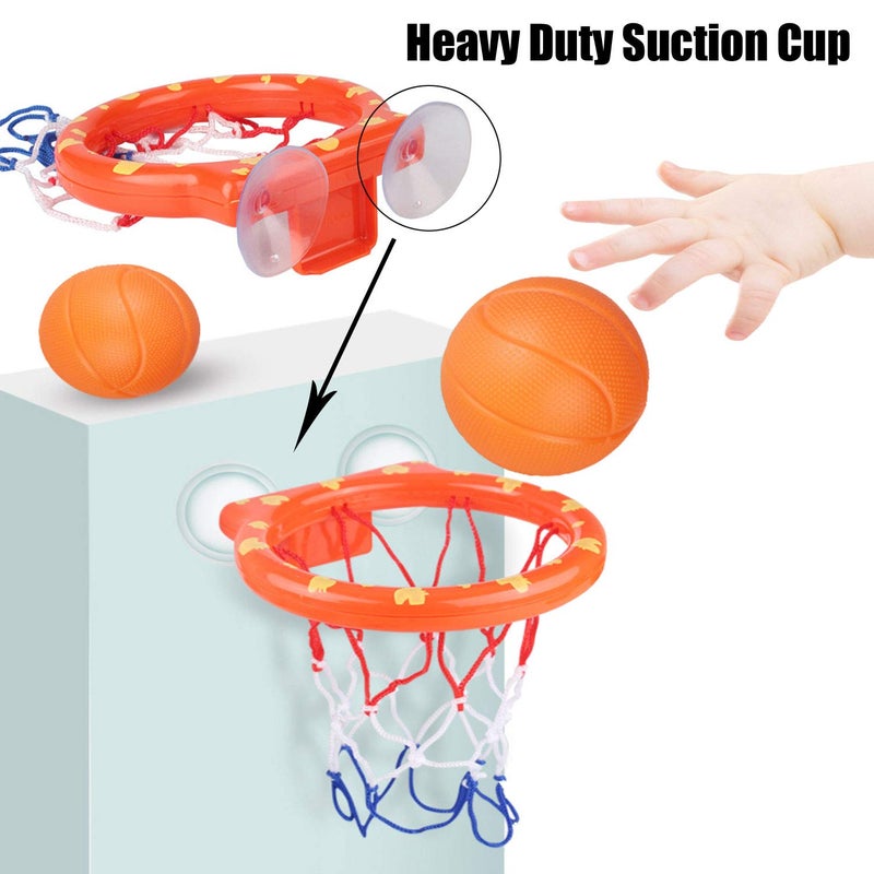 KISEER 2 Pack Fun Basketball Hoop with Heavy Duty Suction Cups Bathroom Bathtub Shooting Game Balls Toy Set with 6 Balls for Kids - Image 3