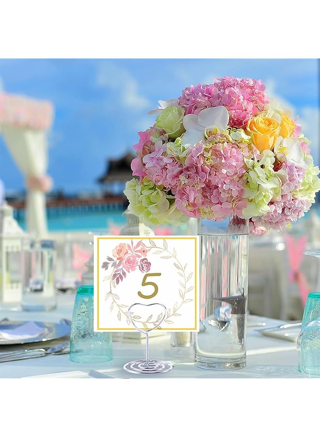 erorex 20 Pcs Mini Table Number Holders Place Card Holder 2 Inch Table Number Stands Table Sign Holders Table Card Holder Stand For Photos Food Signs Birthdays Weddings Restaurants Silver - Image 5