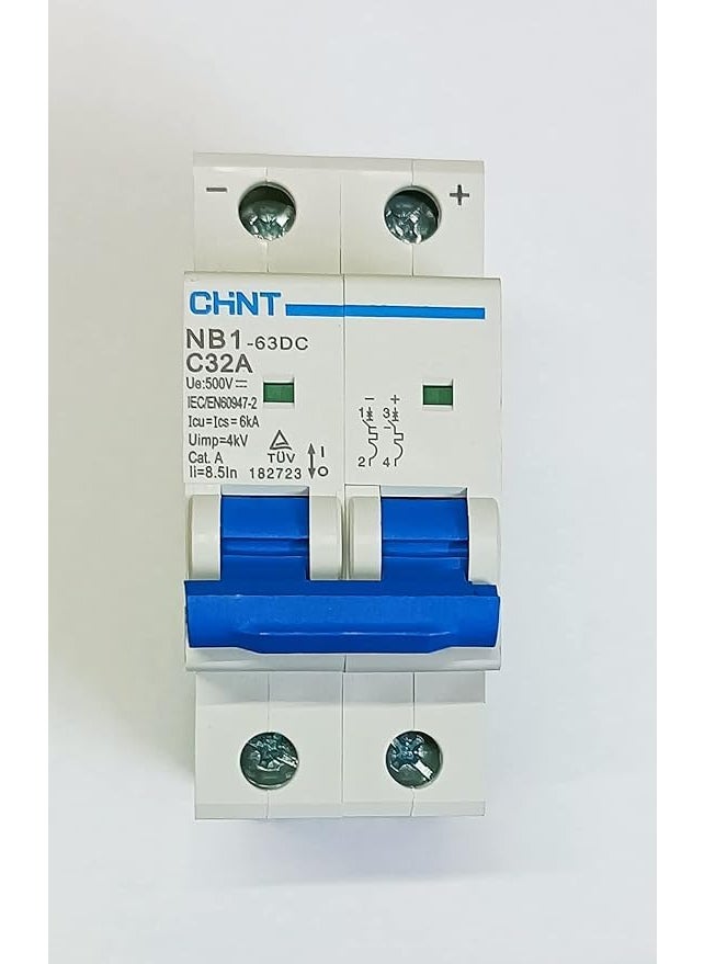 ASPA ASPA Solar Chint DC MCB 32A 500V 2P Miniature Circuit Breaker  - Image 1