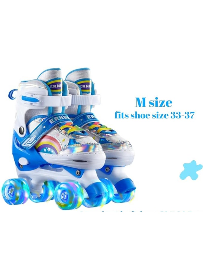 Generic - Girls Boys Adjustable Roller Skates Shoes with Fully Luminous PU Wheels Double Row Skates Shoes for Kids - Image 1