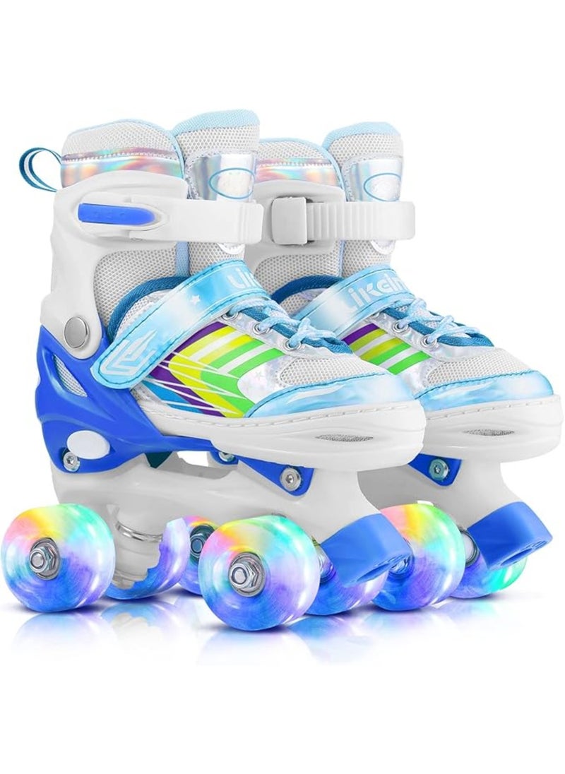 Generic - Girls Boys Adjustable Roller Skates Shoes with Fully Luminous PU Wheels Double Row Skates Shoes for Kids - Image 1
