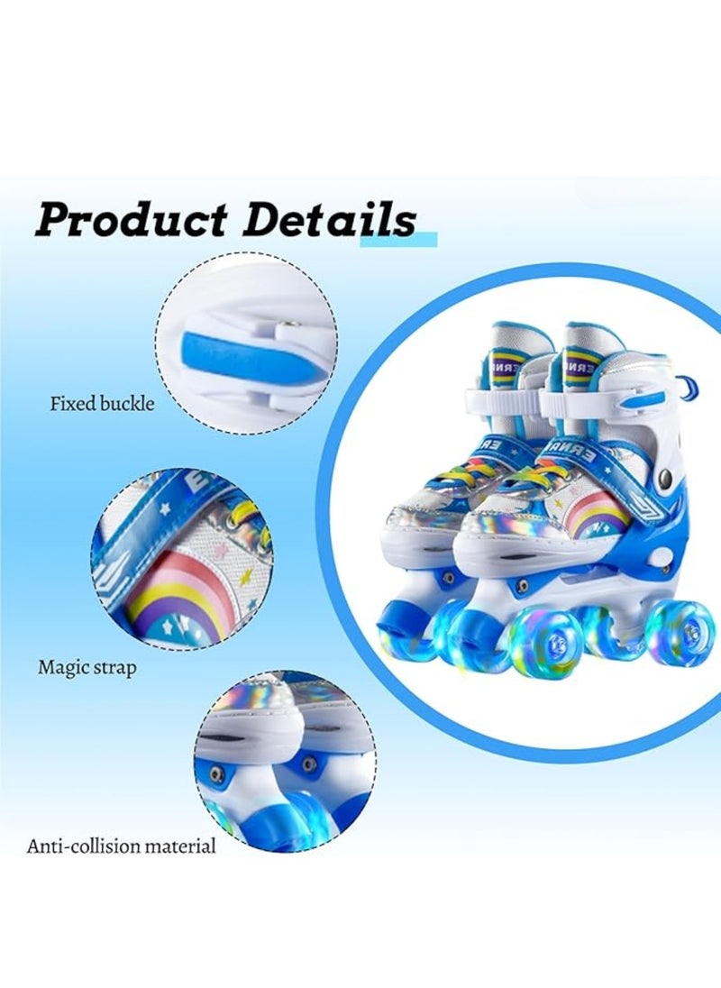 Generic - Girls Boys Adjustable Roller Skates Shoes with Fully Luminous PU Wheels Double Row Skates Shoes for Kids - Image 1