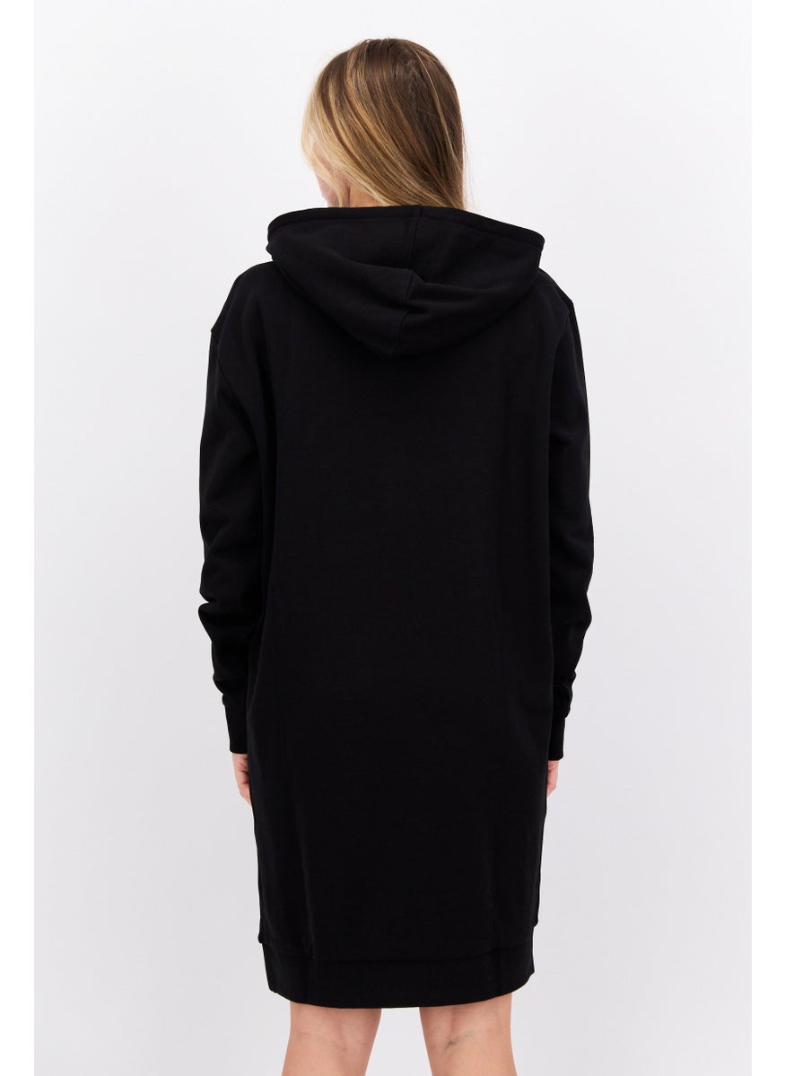 HUGO BOSS Women Embroidered Logo Sweatshirt Dress, Black  - Image 2