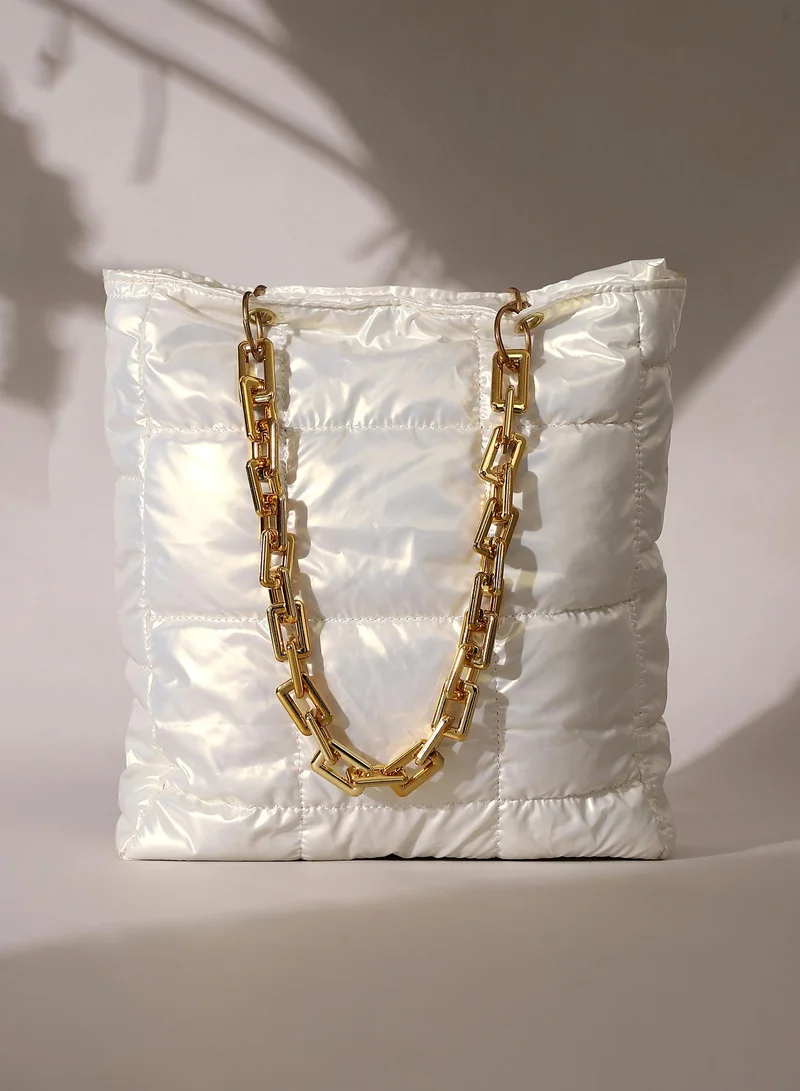 Quilted Chain Tote Bag