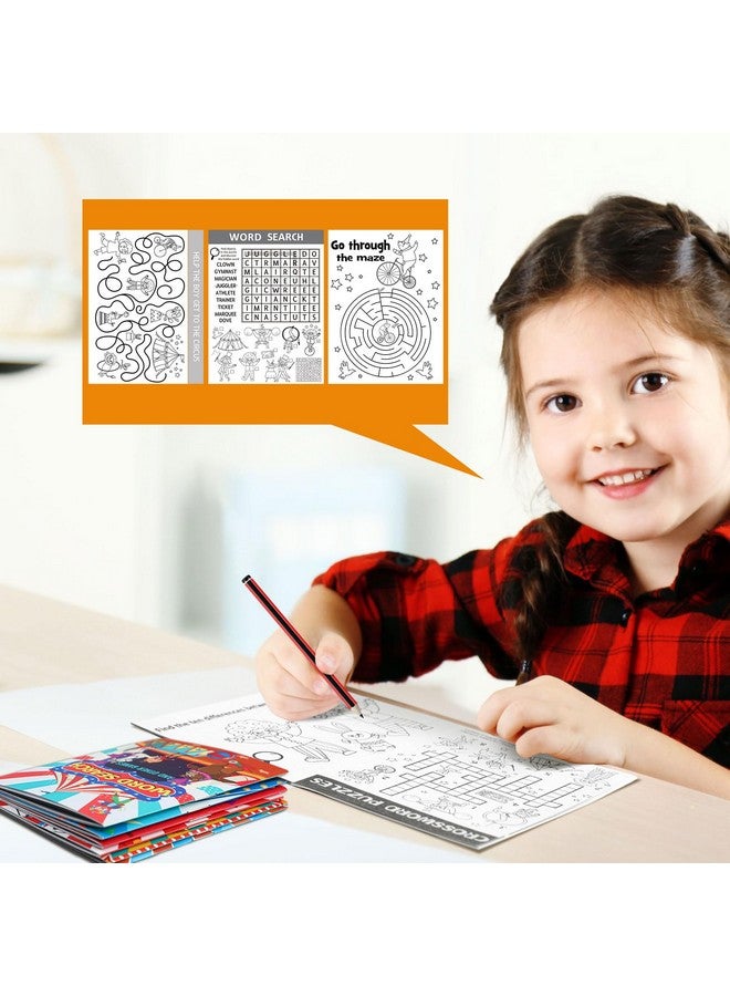 هونغداو 48 قطعة من كتب الأنشطة الصغيرة الخاصة بكرنفال السيرك للأولاد والبنات، ألعاب هدايا حفلات كرنفال السيرك تتضمن متاهات، البحث عن الكلمات، إيجاد الاختلاف والمزيد من هدايا حفلات الكرنفال، حشو أكياس الهدايا - Image 5